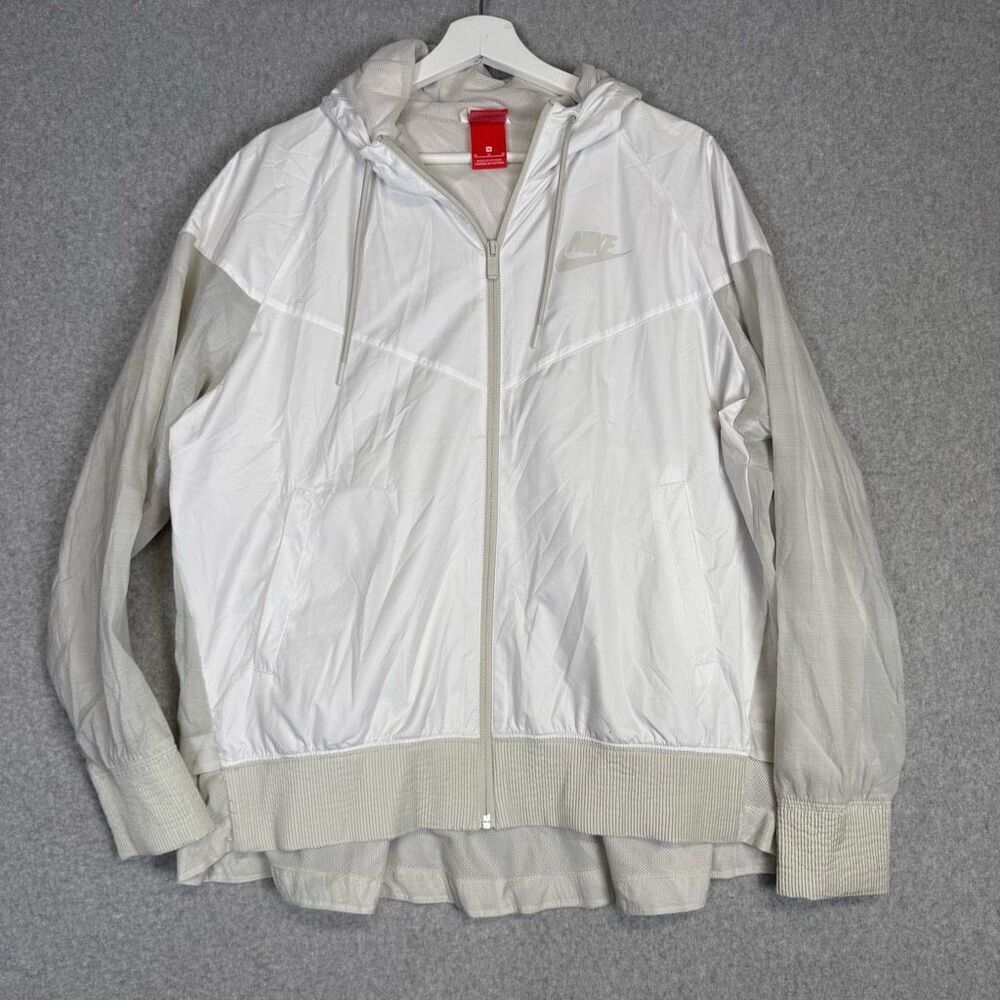 Vintage Nike Men's Medium Grey Silver Full Zip Windbreaker Track Jacket
